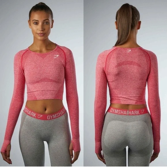 Gymshark Womens Vital Seamless Long Sleeve Cropped Shirt Size XS - Picture 1 of 7